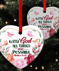 Flower And Butterfly Heart Ornament All Things Are Possible Through Christ Flower And Butterfly Heart Ornament All Things Are Possible Through Christ