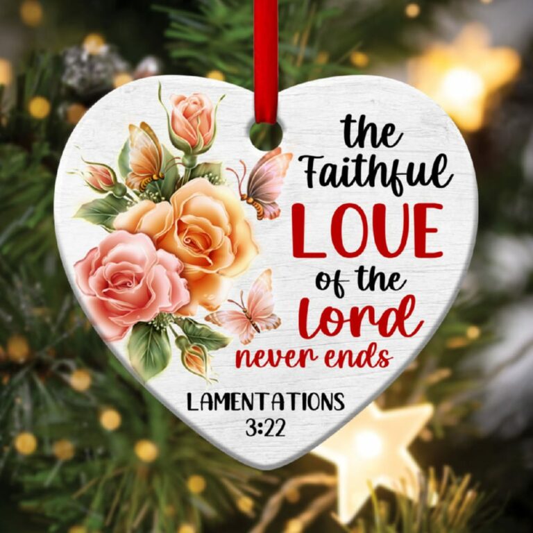 Flower Christian Heart Ornament Love Of Lord Never Ends