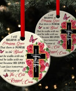 Flower Circle Ornament Because He Lives I Can Face Tomorrow Flower Circle Ornament Because He Lives I Can Face Tomorrow