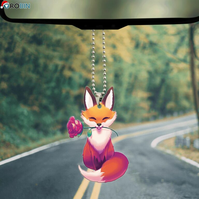Fox Roses Christmas Ornament