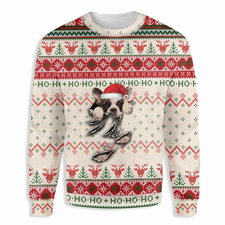 French Bulldog Scratch Christmas Ugly Sweatshirt, Sweater