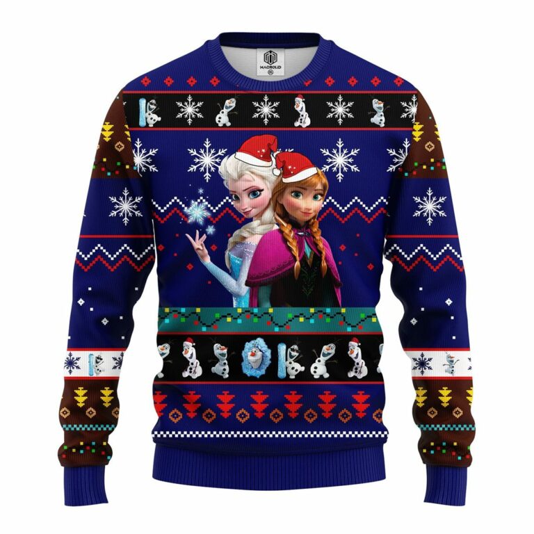 Frozen Ugly Christmas Sweater Blue