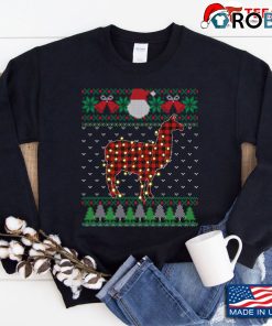 Funny Alpaca Ugly Sweatshirt Christmas Animals Lights Xmas Sweatshirt