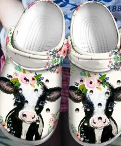 Funny Cow Flower Classic Clog, Unisex Crocs Shoes