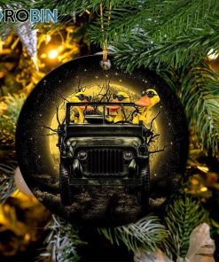 funny ducks drive jeep funny halloween moonlight christmas ornament 1 i7aux1