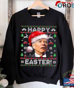 Funny Santa Joe Biden Happy Easter Ugly Christmas Sweatshirt