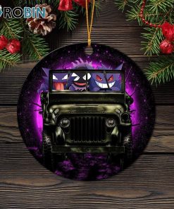 Gengar Pokemon Ghost Halloween Moonlight Jeep Funny Shower Curtain Ornament – Christmas Decorations Gengar Pokemon Ghost Halloween Moonlight Jeep Funny Shower Curtain Ornament – Christmas Decorations