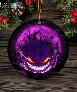 Gengar Pokemon Ghost Scary Moonlight Circle Ornament – Christmas Decorations Gengar Pokemon Ghost Scary Moonlight Circle Ornament – Christmas Decorations