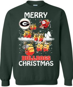 georgia bulldogs ugly christmas sweaters minions santa claus merry christmas sweatshirt 3 fkMwH