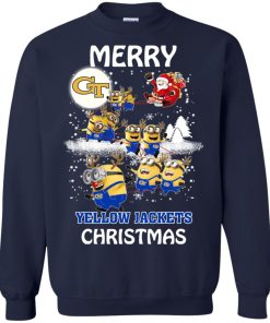 georgia tech yellow jackets minion ugly christmas sweatshirt 1 XX2e1