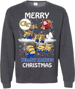 georgia tech yellow jackets minion ugly christmas sweatshirt 3 evxYj