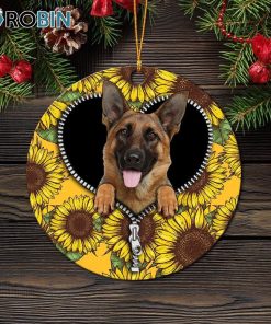 german shepherd sunflower zipper ornament christmas decorations 1 q1v6lw