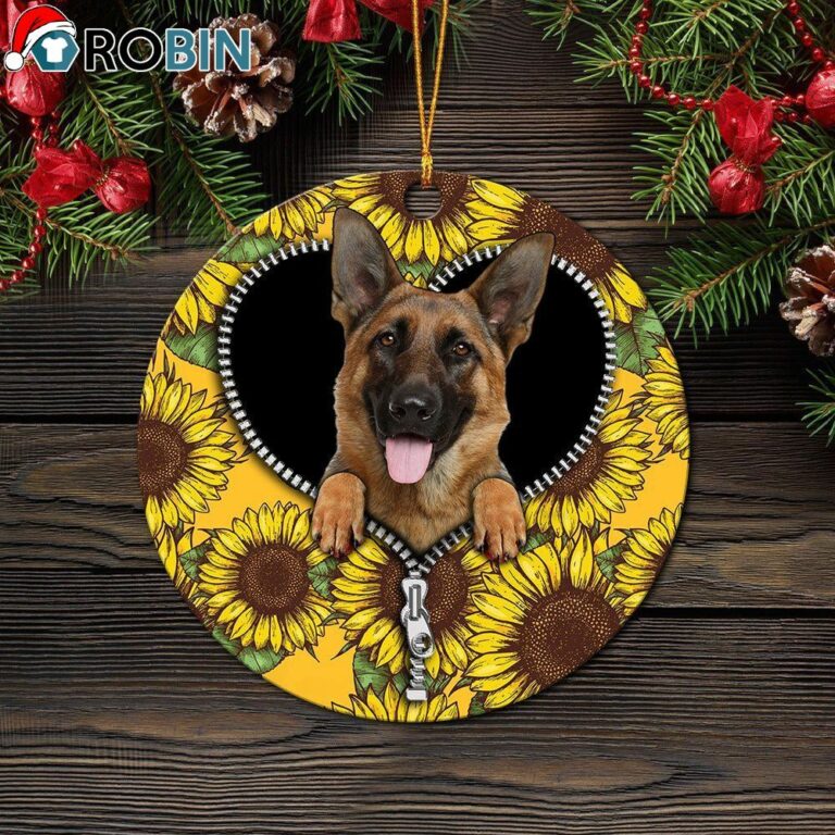 German Shepherd Sunflower Zipper Ornament – Christmas Decorations