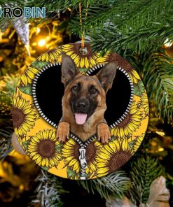 German Shepherd Sunflower Zipper Ornament – Christmas Decorations German Shepherd Sunflower Zipper Ornament – Christmas Decorations