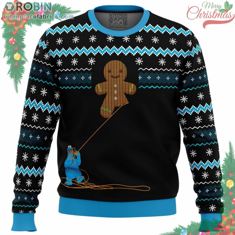 Gingerbread Cookie Monster Ugly Christmas Sweater