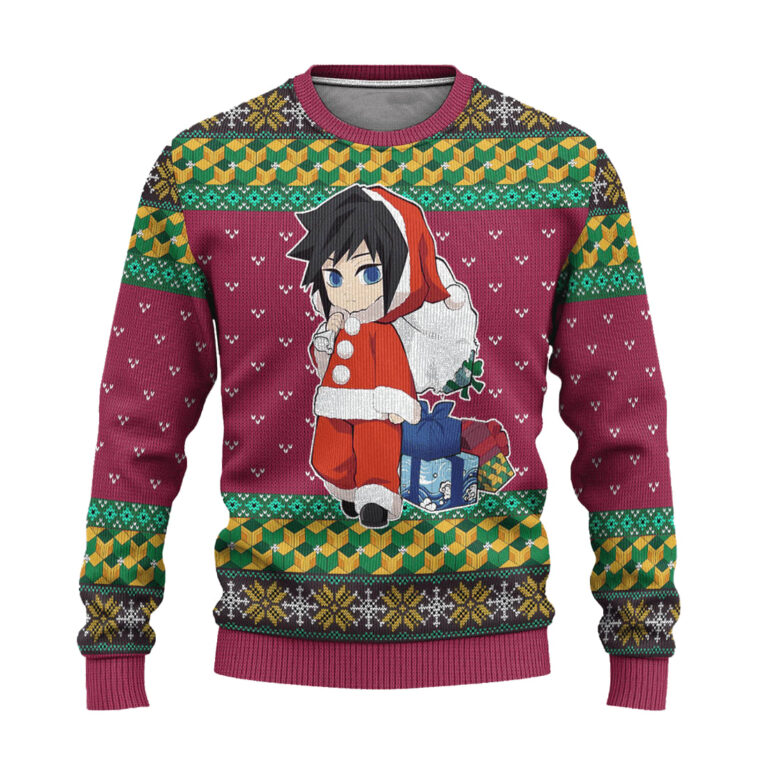 Giyuu Tomioka Demon Slayer Anime Ugly Christmas Sweater Xmas Gift