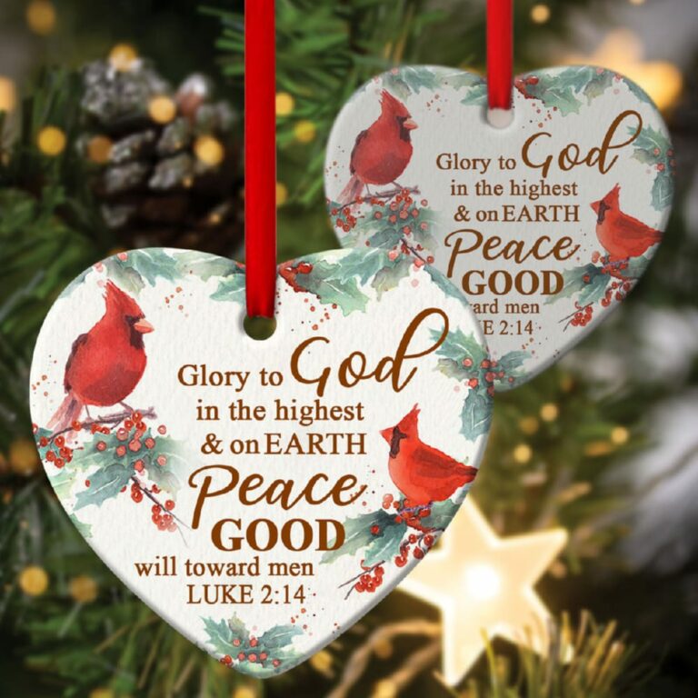 Glory To God In The ghest Christian Heart Ornament