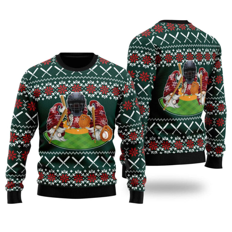 Gnomes Love Christmas Baseball Christmas Ugly Sweatshirt, Sweater