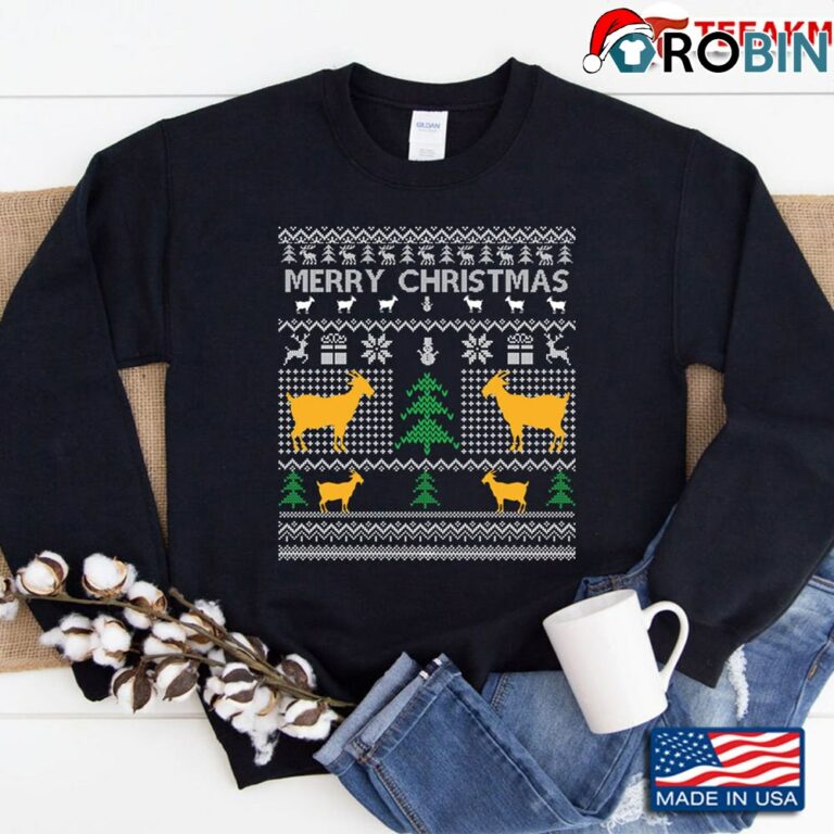 Goat Ugly Christmas Sweatshirt Goat Santa Costume Christmas Sweatshirt