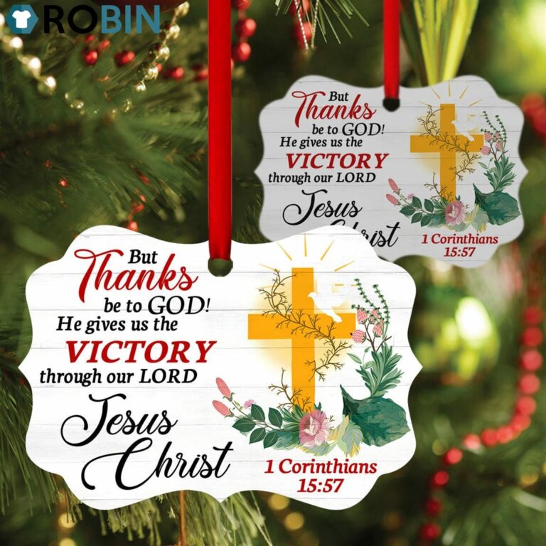 God Gives Us The Victory – Special Cross and Flower Ornament