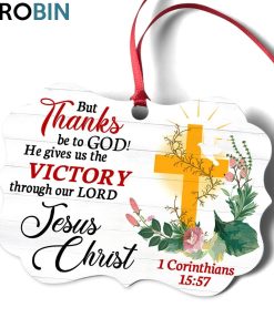 God Gives Us The Victory – Special Cross and Flower Ornament God Gives Us The Victory – Special Cross and Flower Ornament