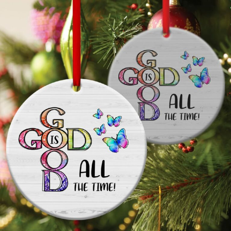 God Is Good All The Time Butterfly Circle Ornament