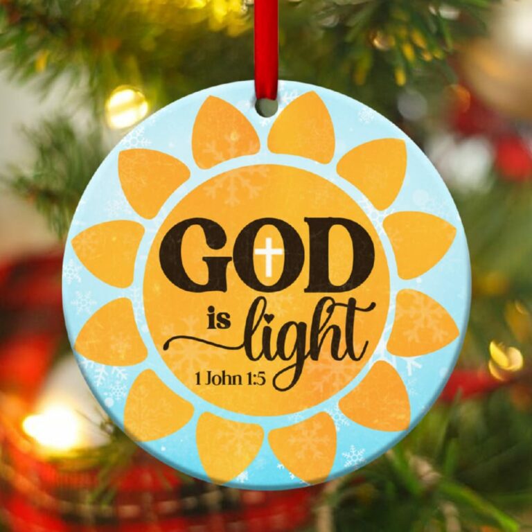 God Is Light Sunflower Circle Ornament