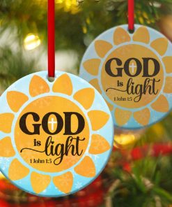 God Is Light Sunflower Circle Ornament God Is Light Sunflower Circle Ornament
