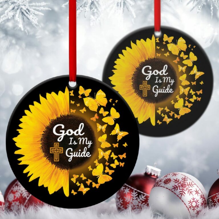 God Makes My Way Beautiful Sunflower Circle Ornament
