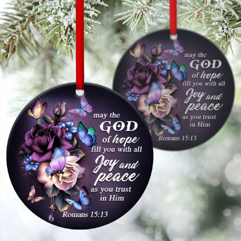 God Of Hope Fill You With All Joy And Peace Christian Circle Ornament
