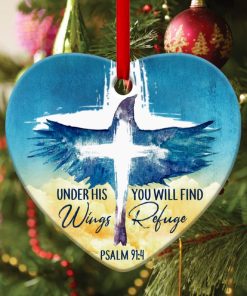 god will cover you under s wings special cross heart ornament 1 NRw0w