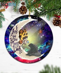 Godzilla Couple Love You To The Moon Galaxy Christmas Ornament Godzilla Couple Love You To The Moon Galaxy Christmas Ornament