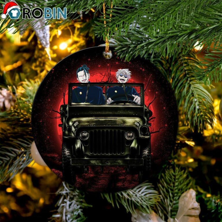 Gojo Geto Jujutsu Kaisen Ride Jeep Halloween Funny Anime Christmas Ornament