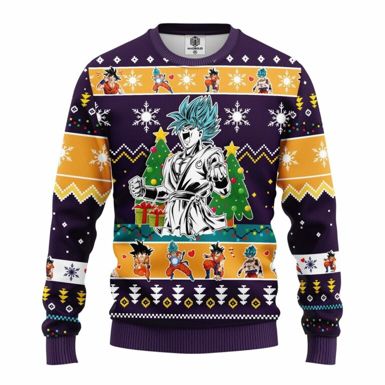 Goku Blue Dragon Ball Ugly Christmas Sweatshirt