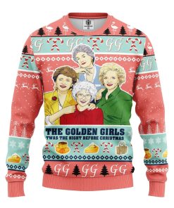 golden girl pink ugly christmas sweater 1 VBLSR