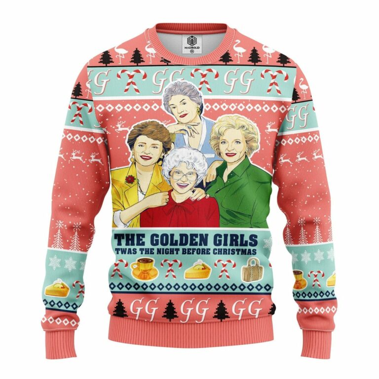 Golden Girl Pink Ugly Christmas Sweater