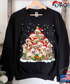 Golden Retriever Christmas Tree Light Ugly Sweatshirt Xmas Golden Retriever Christmas Tree Light Ugly Sweatshirt Xmas
