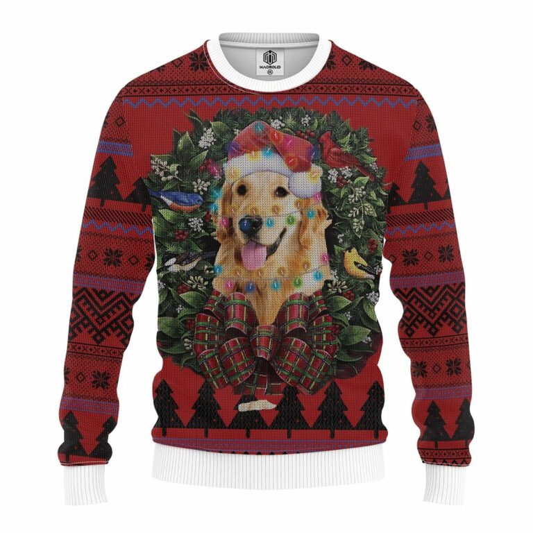Golden Retriever Mc Ugly Christmas Sweatshirt