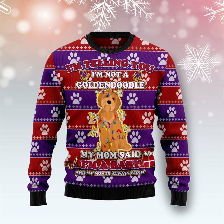 Goldendoodle Baby Christmas Ugly Christmas Sweatshirt, Sweater