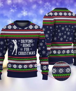 golf driving home for christmas navy christmas ugly sweatshirt sweater 1 aupjal