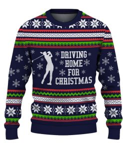 Golf Driving Home for Christmas Navy Christmas Ugly Sweatshirt, Sweater Golf Driving Home for Christmas Navy Christmas Ugly Sweatshirt, Sweater
