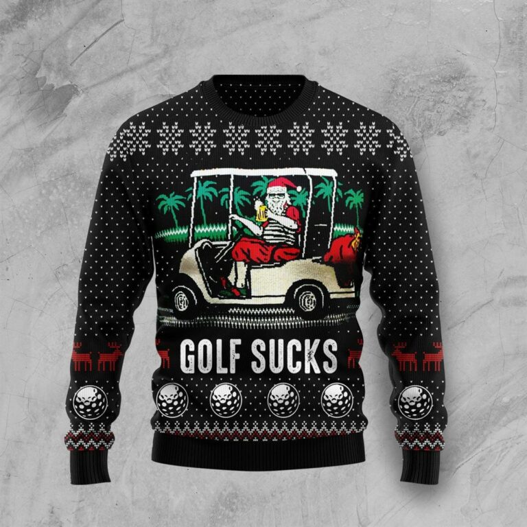 Golf Sucks Ugly Christmas Sweatshirt, Sweater