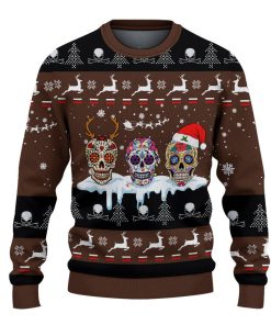 golf sugar skull ugly brown ugly christmas sweatshirt sweater 2 gbki1t