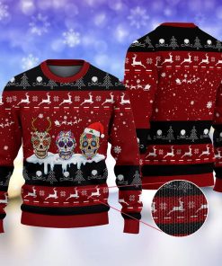 golf sugar skull ugly red christmas ugly sweatshirt sweater 1 y3espx