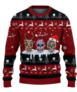golf sugar skull ugly red christmas ugly sweatshirt sweater 2 v83u1m