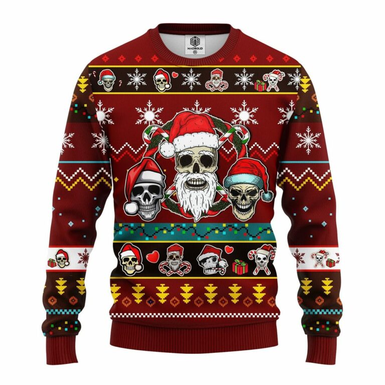 Goth Ugly Christmas Sweatshirt Red Brown