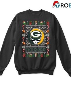 Green Bay Packers X Grateful Dead Christmas Ugly Sweatshirt