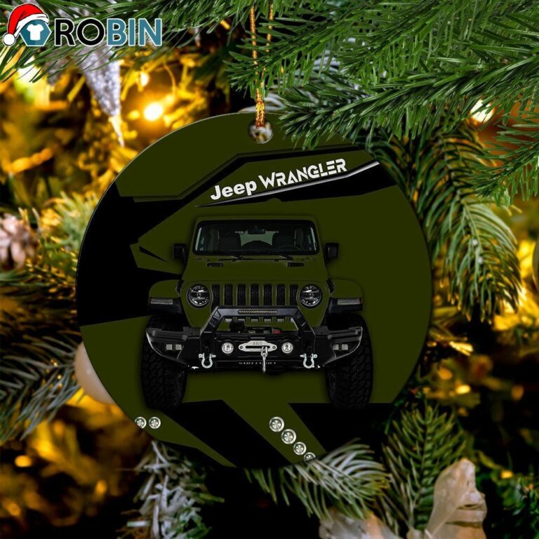 Green Jeep Circle Ornament – Christmas Decorations