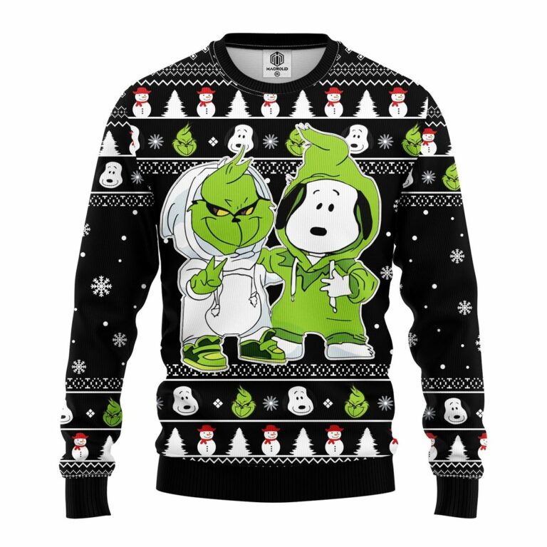 Grinch And Snoopy Ugly Christmas Sweatshirt