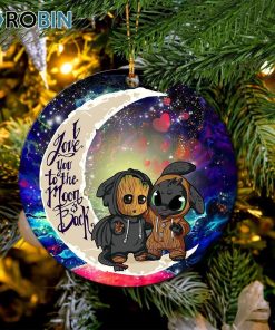 Groot And Toothless Love You To The Moon Galaxy Ornament – Christmas Decorations Groot And Toothless Love You To The Moon Galaxy Ornament – Christmas Decorations